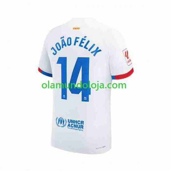 Camisola FC Barcelona Joao Felix 14 Homem Equipamento Segundo 2023-2024 Manga Curta